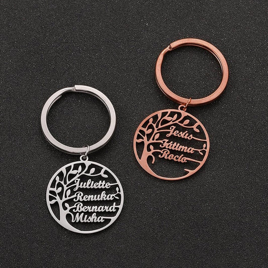 Tree of Life Keychain with Names
