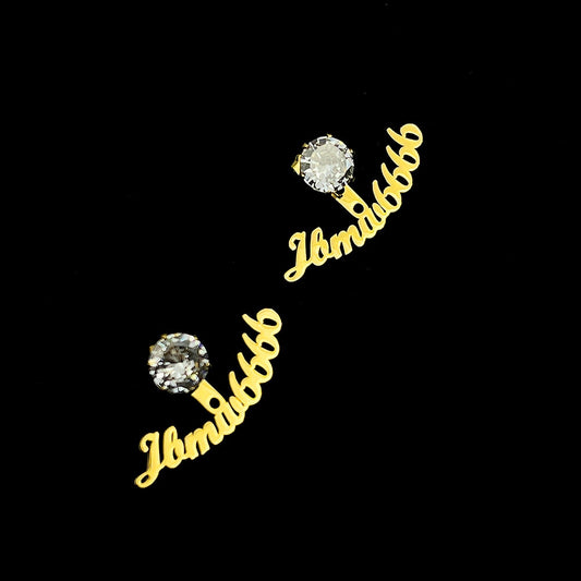 Boucle d'Oreille Gemme avec Nom