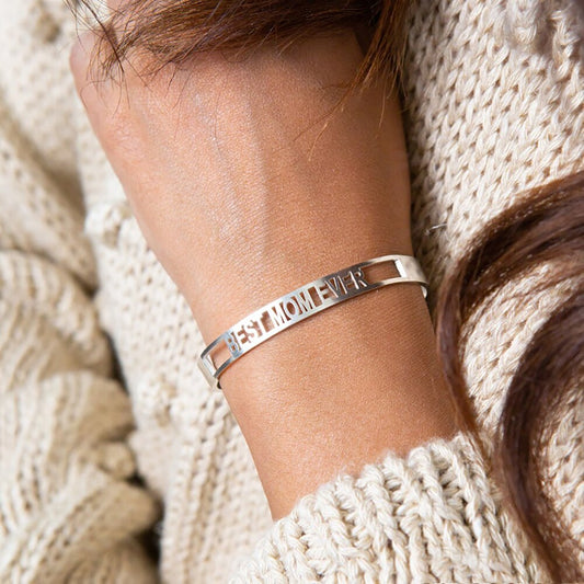 Bangle with Name Logo or Coordinates - Bracelet