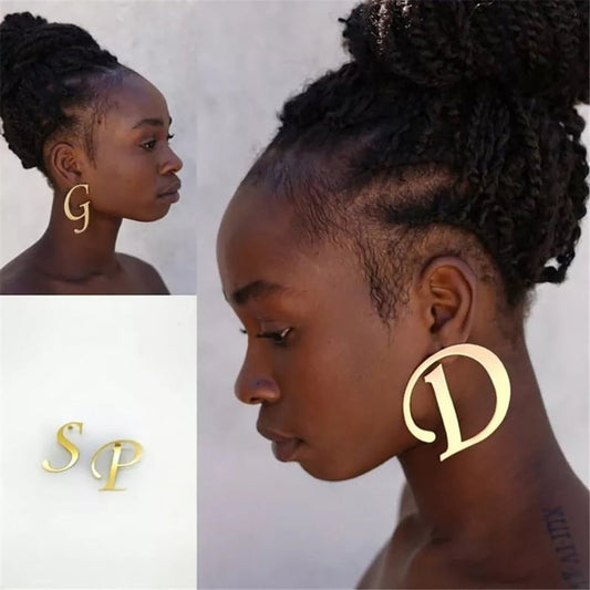Big Initial Letter Earring - Earrings