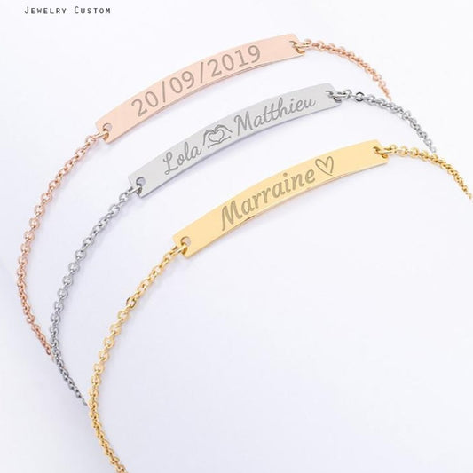 Custom Engraved Bracelet Bar - Bracelet