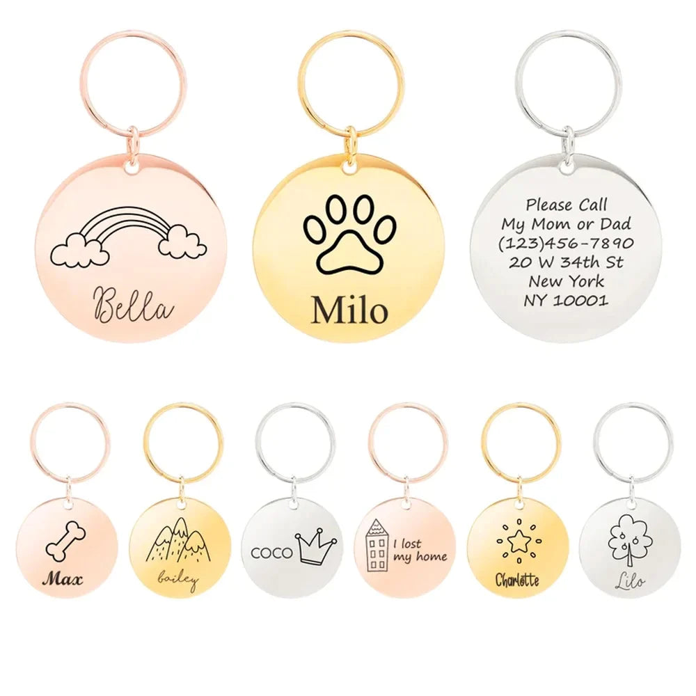 Étiquette anti-perte pour animaux de compagnie gravée sur mesure