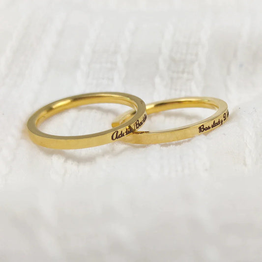 Custom Engraving Name Stainless Steel Ring Personalized Fashion Trend Ring Jewellery