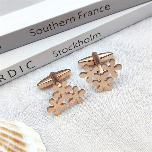 Flower Trio Cufflinks - Rose Gold