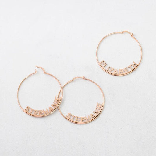 Hoop Earrings with Name - Earrings