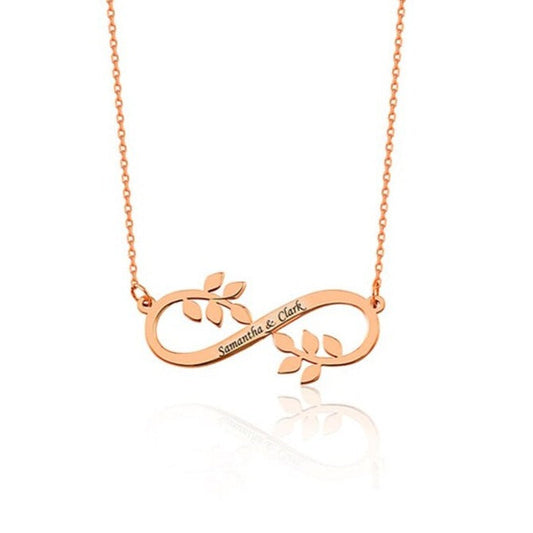 Customized Name Infinity Necklace Stainless Steel Gold Chain Child Pendant Nameplate Anniversary Jewelry Gift