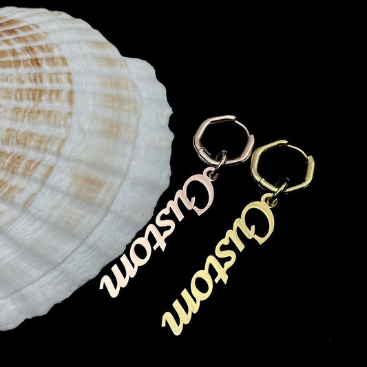 Irregular Earrings with Custom Name or Text