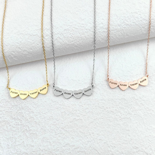 Love Heart Necklace with Engraved Name - Necklace