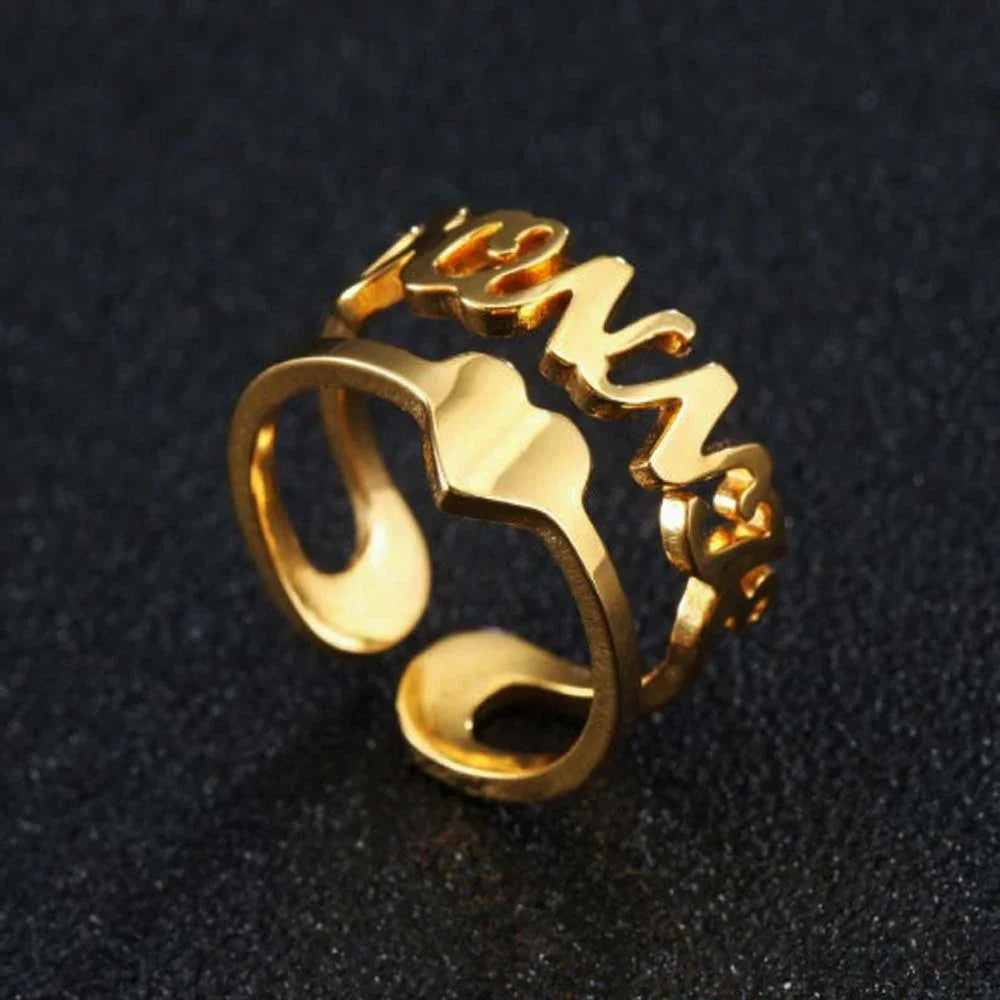 Name Ring with Heart Symbol - Ring