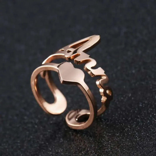 Name Ring with Heart Symbol - Ring