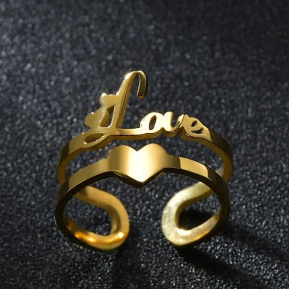 Name Ring with Heart Symbol - Ring