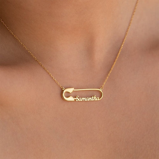 Paper Clip Necklace with Names - Necklace