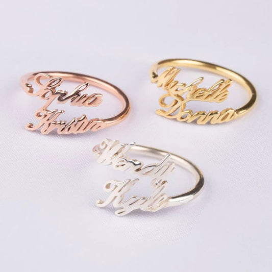Personalized Double Name Ring - Ring