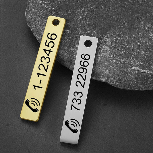 Phone Number Engraved Keychain