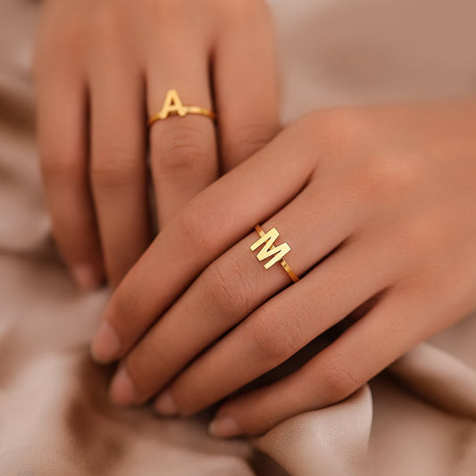 Simple Fashion Ring with Letter