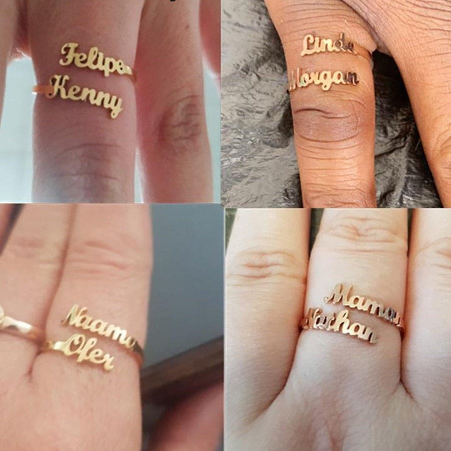 Adjustable Custom Ring with 1-4 Names - Ring