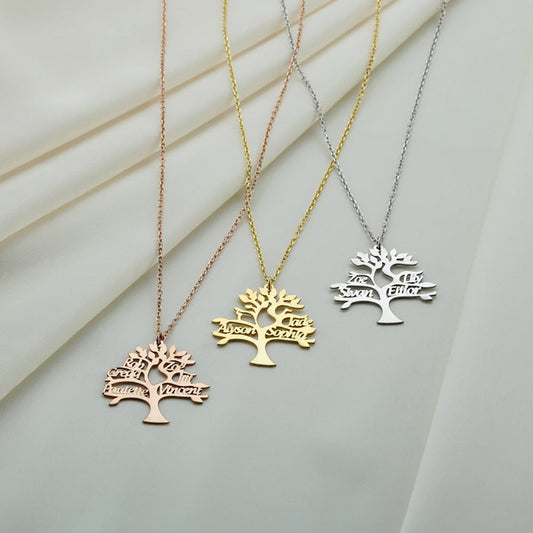 Family Tree Of Life Necklace with Names - Custom Necklace