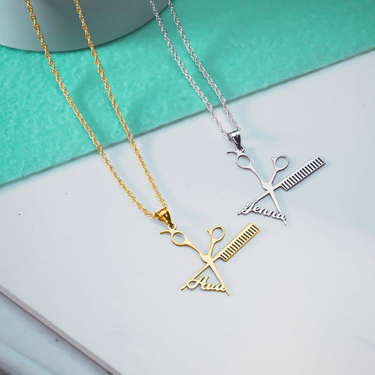 Hairdresser Necklace with Name - Custom Necklace