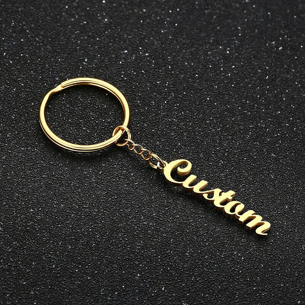 Personalized Custom Name Keychain with Chain - Custom