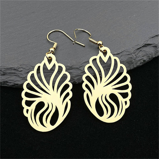 Abstract Peacock / Shell Earrings