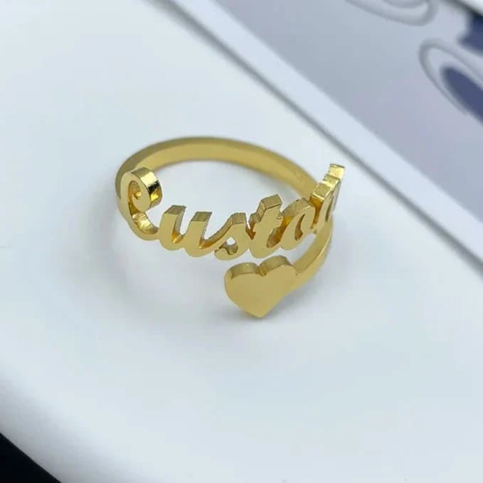 Adjustable Personalized Name Ring with Name - Ring