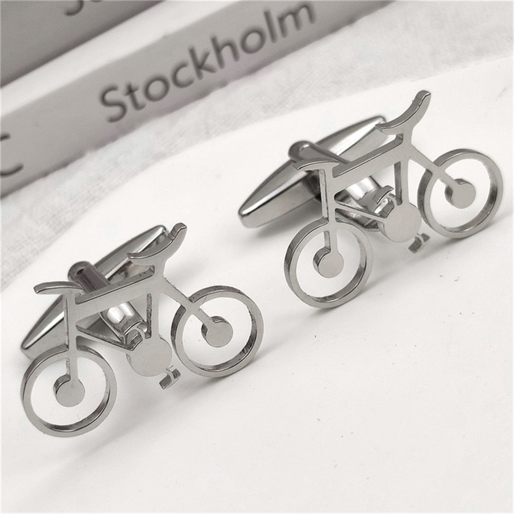 Bicycle Cufflinks - Silver