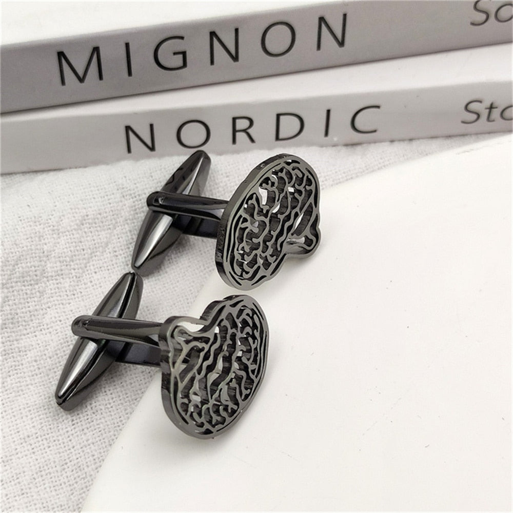 Brain Cufflinks - Black