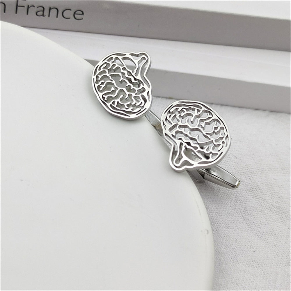 Brain Cufflinks - Silver