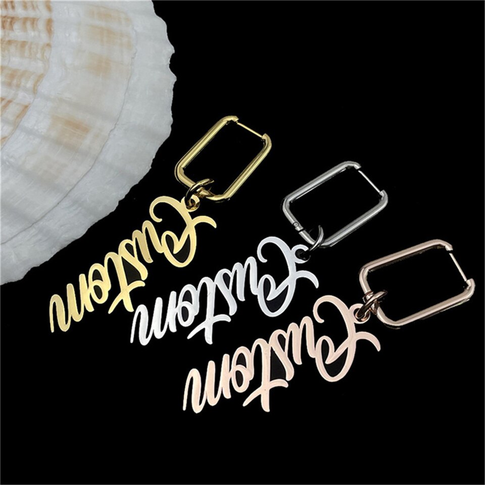 Earrings with Custom Text or Name