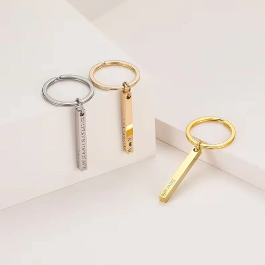 Engraved Keychain Bar - Silver - Keychain