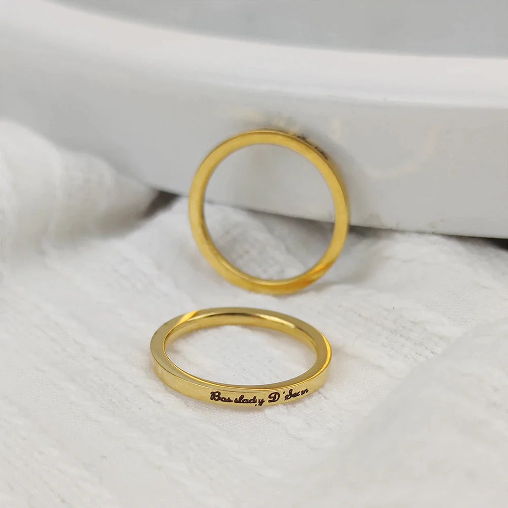 Custom Engraving Name Personalized Fashion Trend Ring Jewelry