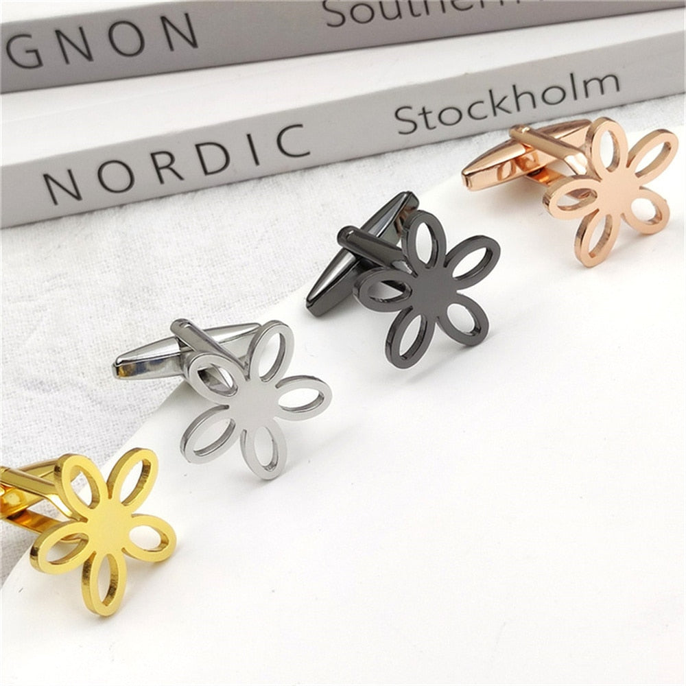 Five-leaf Flower Cufflinks