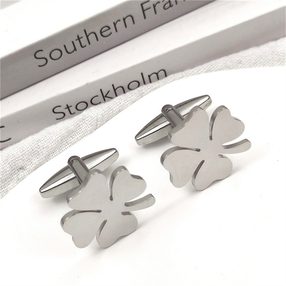 Four-leaf Clover Cufflinks - Silver