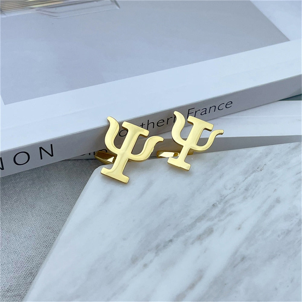 Greek letters Cuff Links - Gold