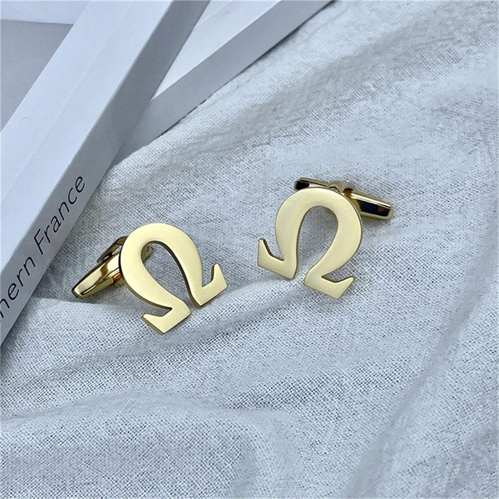 Greek Letters Cufflinks - Gold