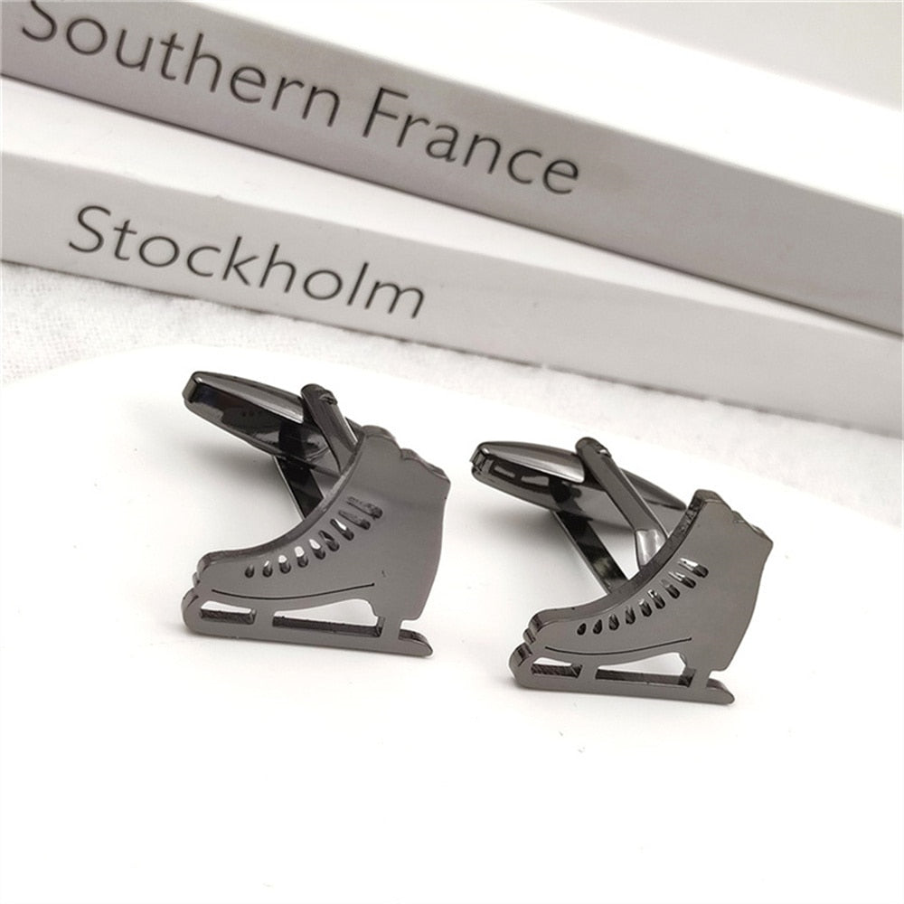 Ice Skates Cufflinks - Black