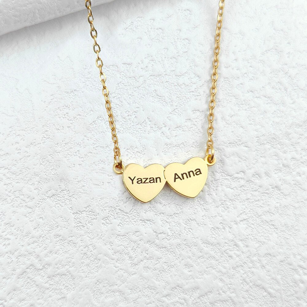 Love Heart Necklace with Engraved Name - Necklace