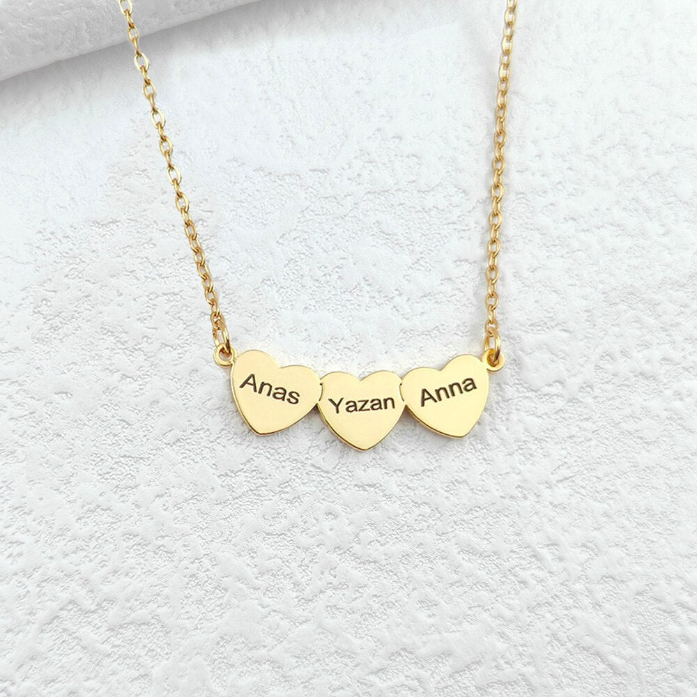 Love Heart Necklace with Engraved Name - Necklace