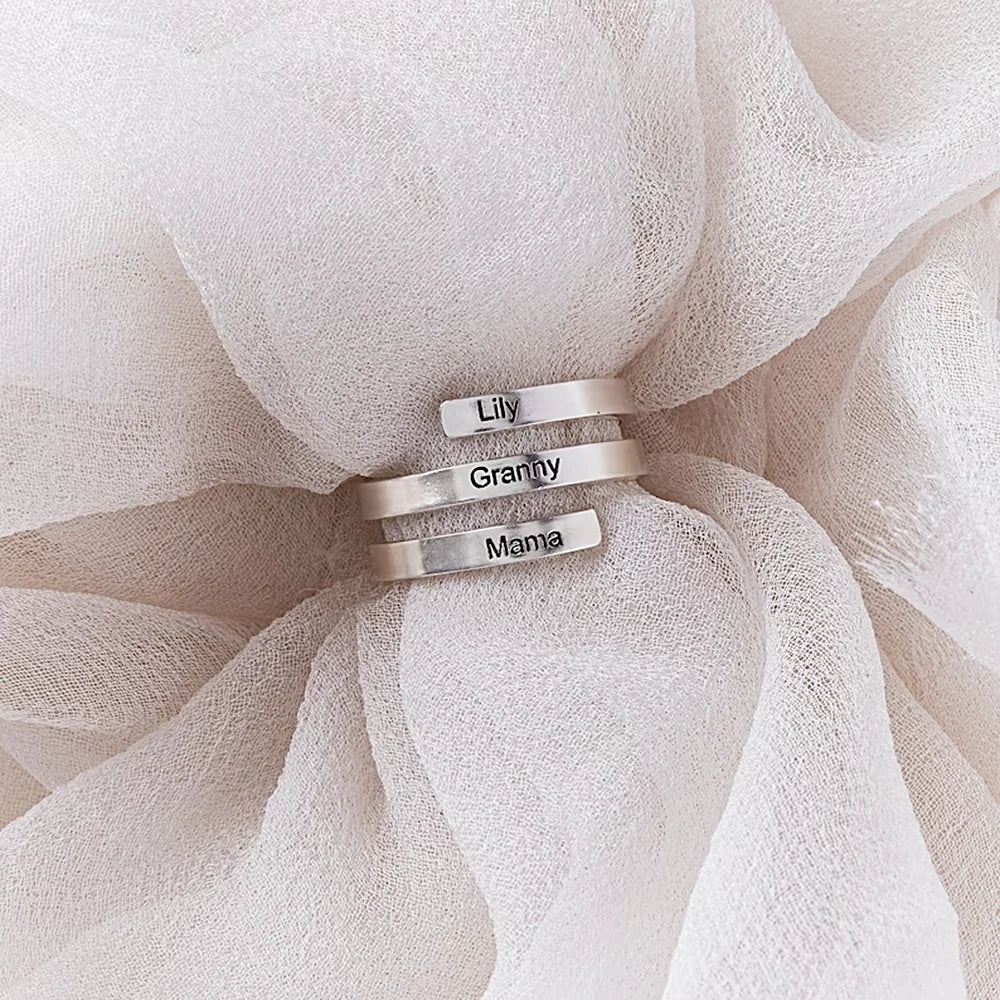 Personalised Rings with 3 Engraved Names - Ring