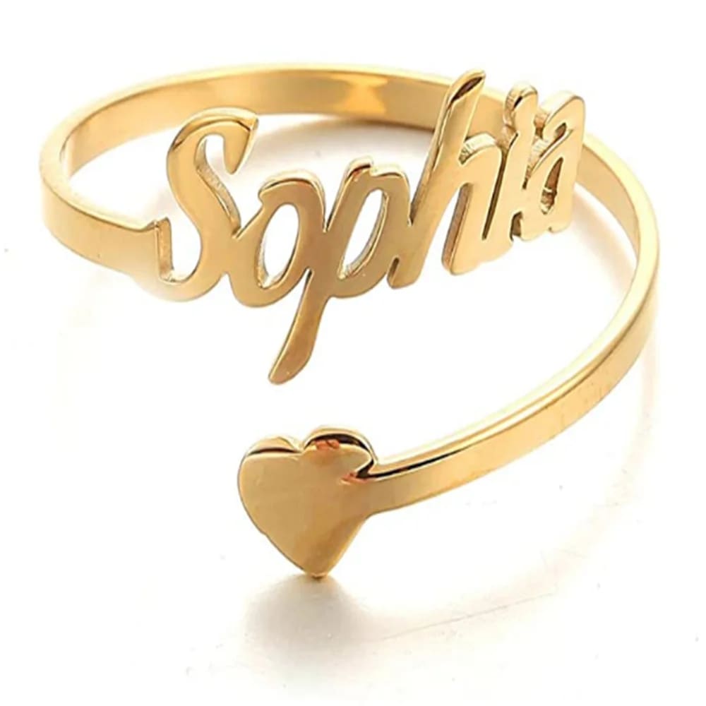 Personalized Custom Name Heart Ring - Ring