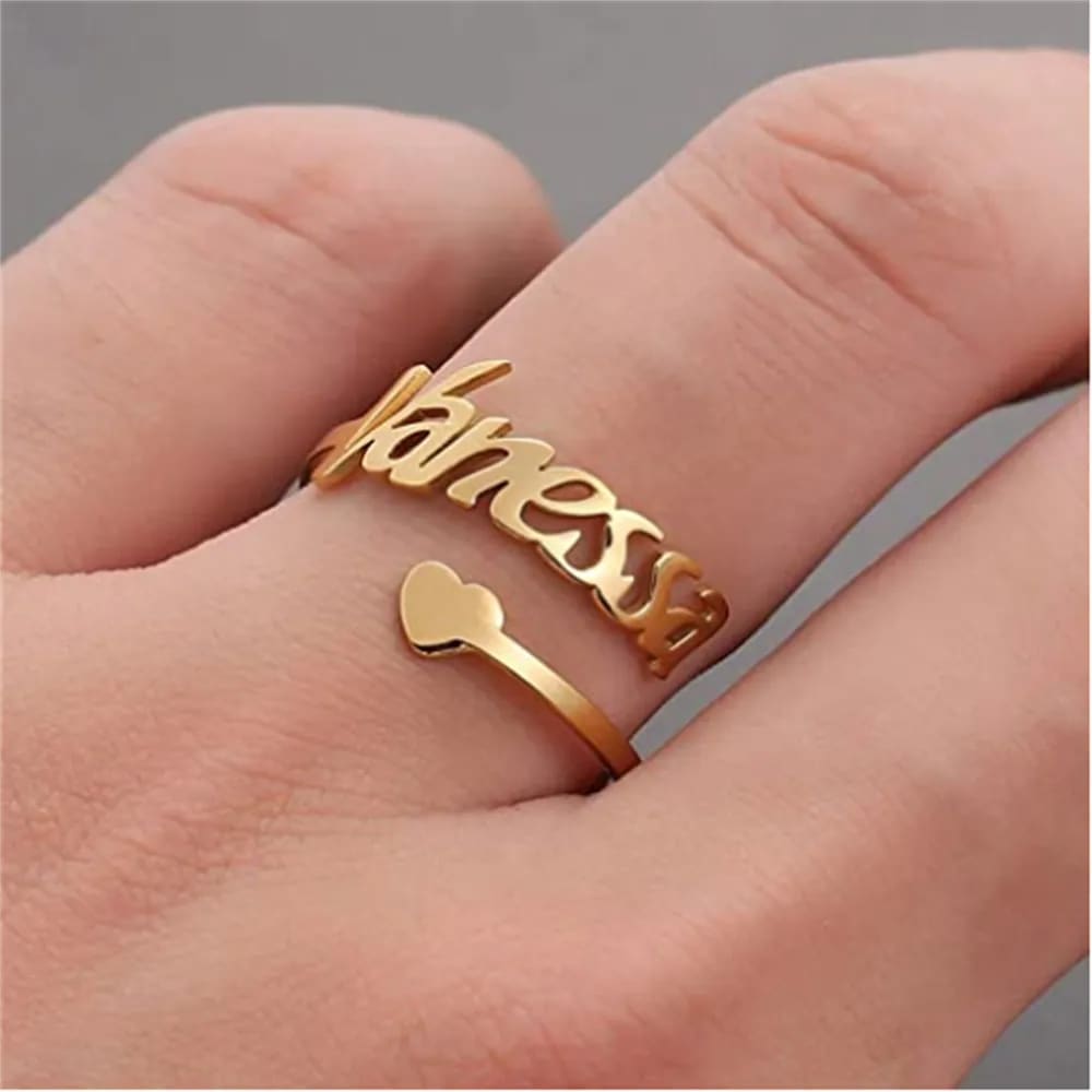 Personalized Custom Name Heart Ring - Ring