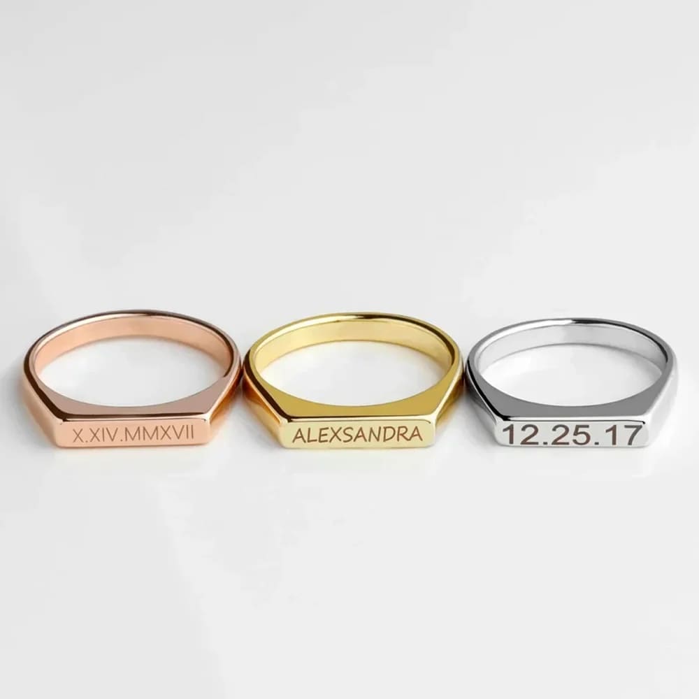 Personalized Engraved Ring - Ring