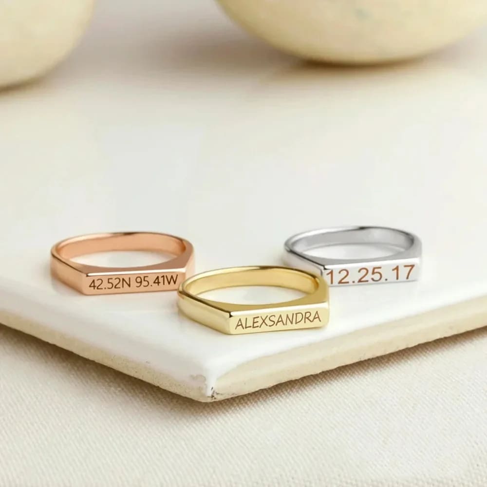 Personalized Engraved Ring - Ring