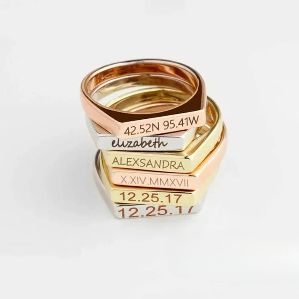 Personalized Engraved Ring - Ring