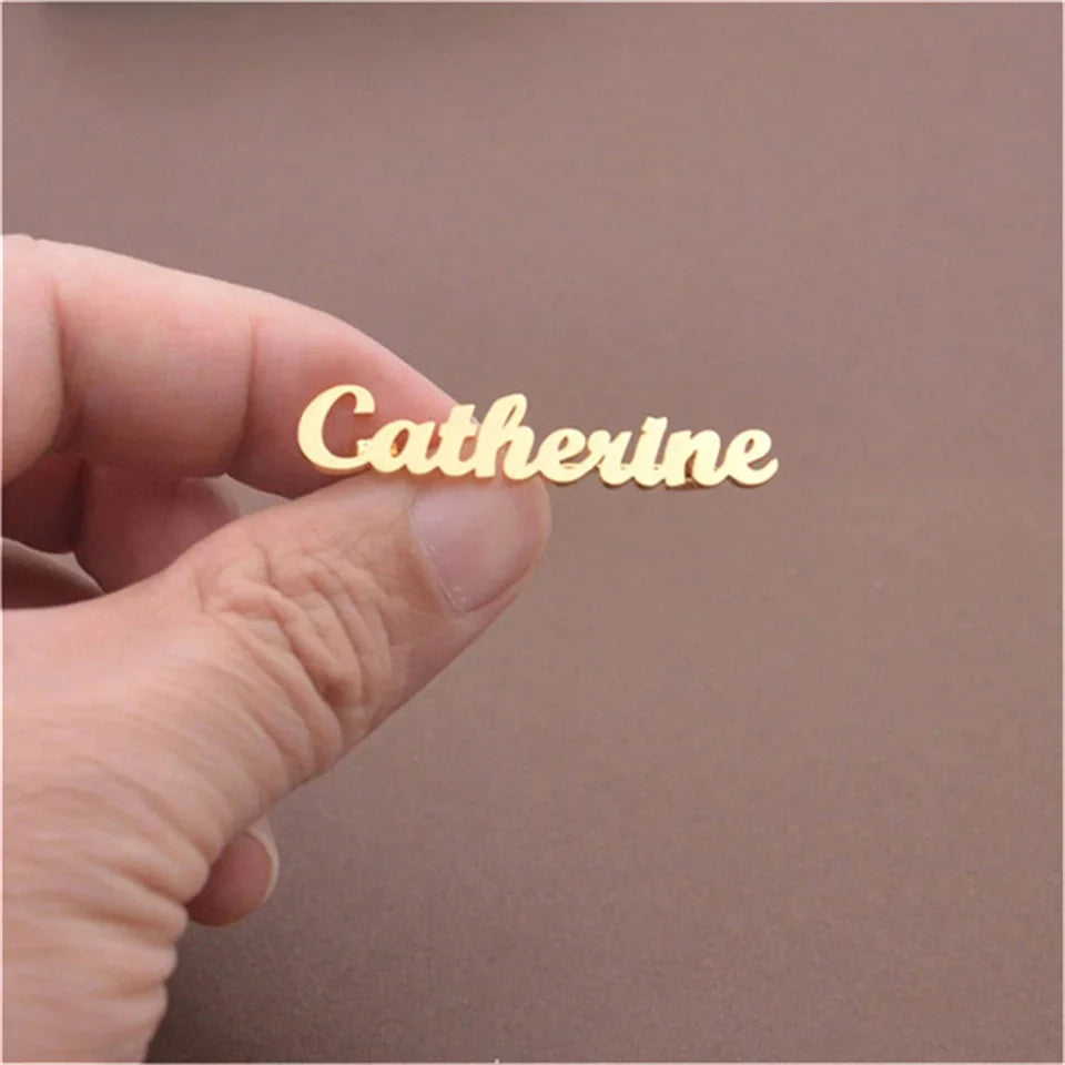 Catherine Gold Personalized Fashion Trend Brooches Custom Name Stainless Steel Jewelry Broch