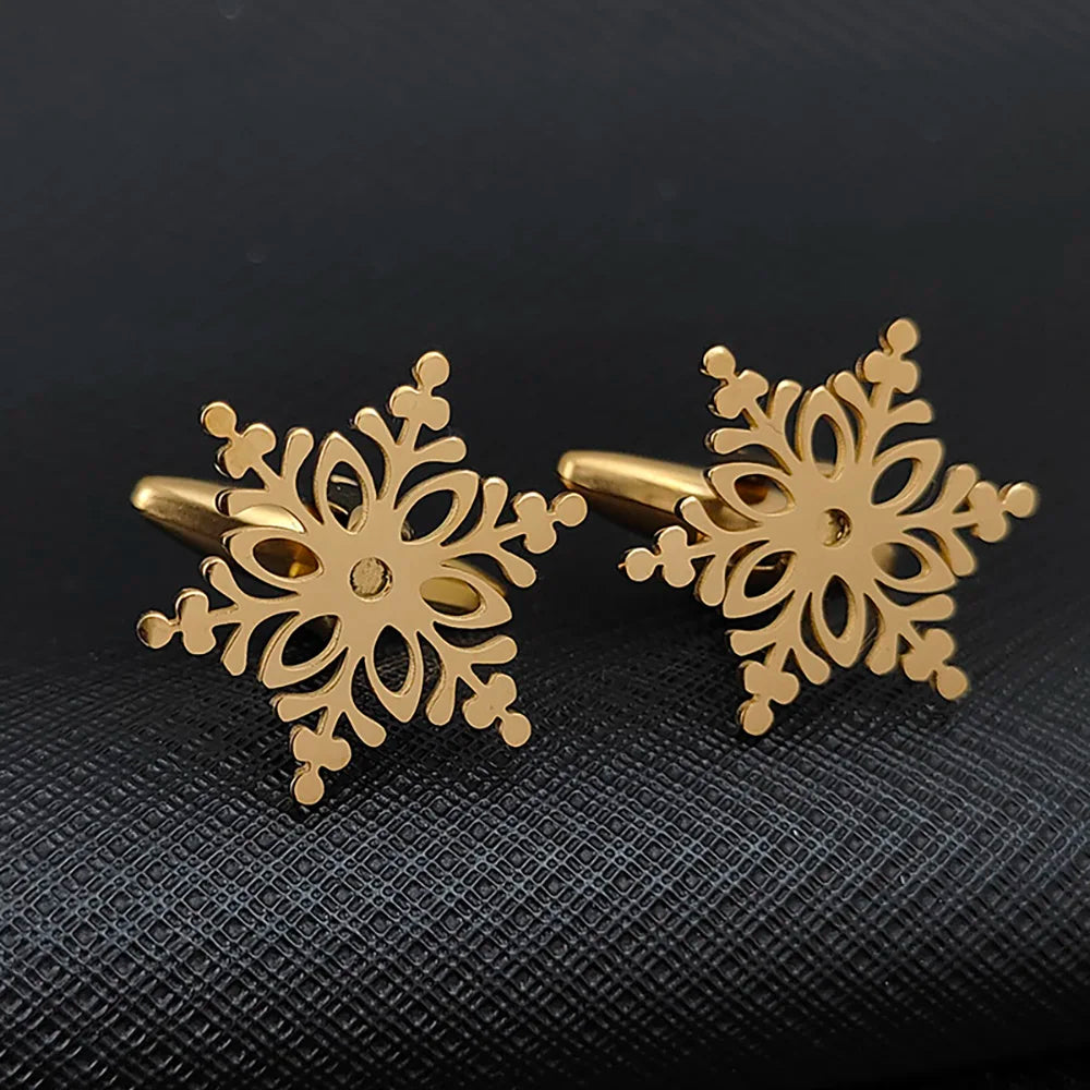 Snowflake Flower Cufflinks