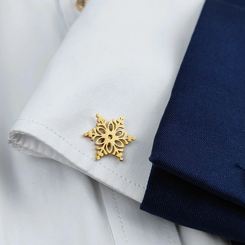 Snowflake Flower Cufflinks