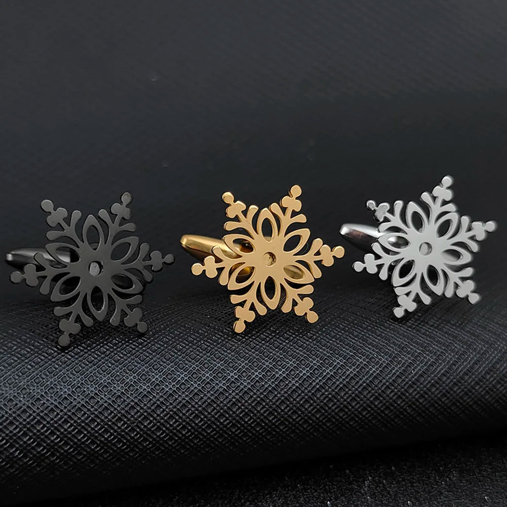 Snowflake Flower Cufflinks