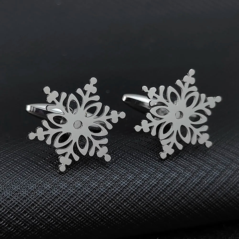 Snowflake Flower Cufflinks