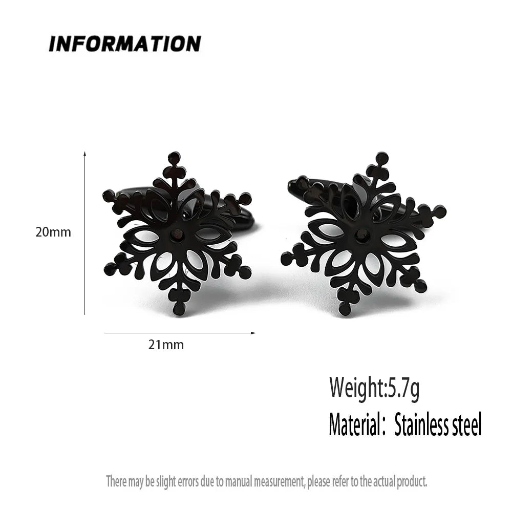 Snowflake Flower Cufflinks